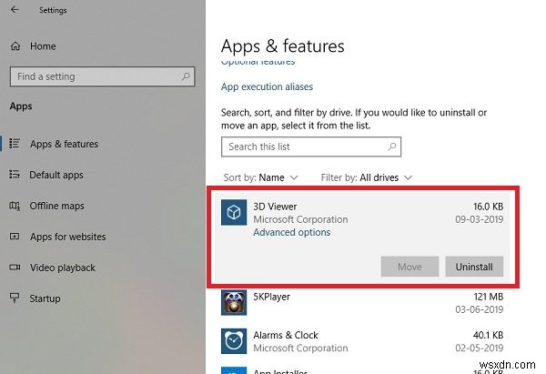 Cách gỡ cài đặt Ứng dụng 3D Viewer trong Windows 10 