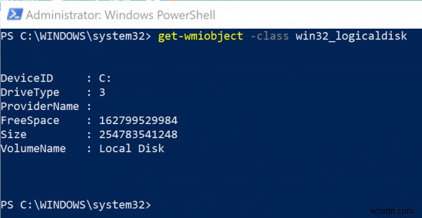 Cách sử dụng Windows PowerShell để tìm thông tin về Ổ cứng 