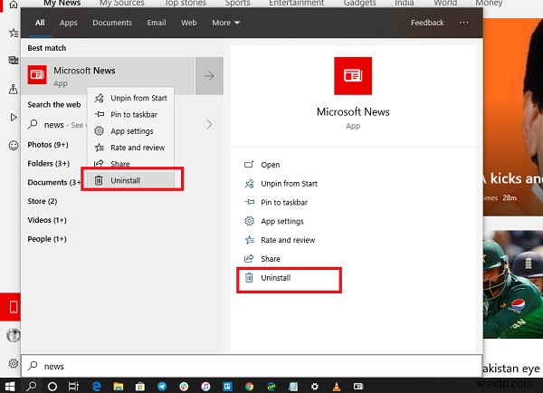 Cách gỡ cài đặt Microsoft News App trong Windows 10 