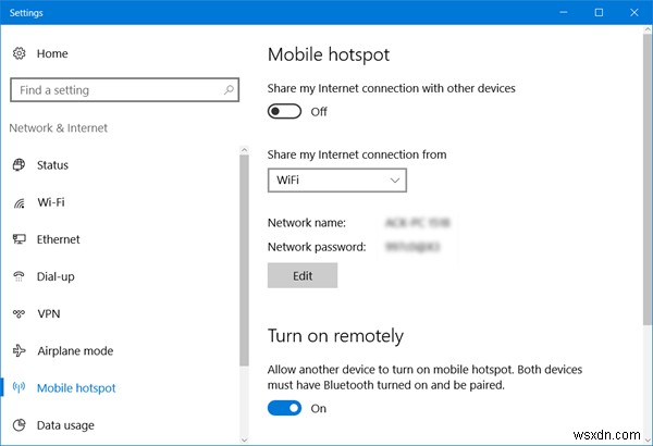 Cách tắt Mobile Hotspot tự động khi không hoạt động trên Windows 10 
