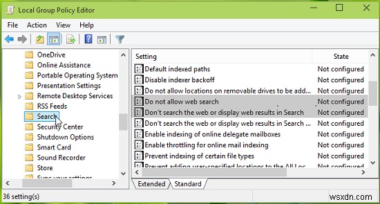 Cách tắt kết quả tìm kiếm web Bing trong Start Menu của Windows 10 