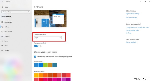 Cách bật Chủ đề Chế độ ánh sáng mới trên Windows 10 