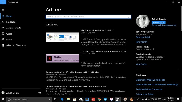 Cách gửi phản hồi hoặc phàn nàn về Windows 10 cho Microsoft 