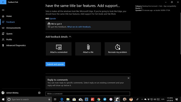 Cách gửi phản hồi hoặc phàn nàn về Windows 10 cho Microsoft 