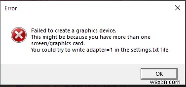 Không tạo được lỗi thiết bị đồ họa trên Windows 10 