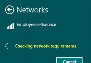 Bị mắc kẹt khi Kiểm tra các yêu cầu mạng khi kết nối với Mạng không dây 