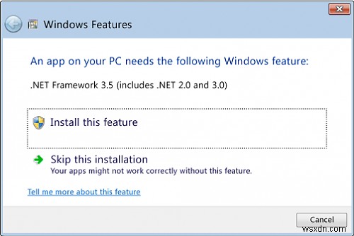 Cách bật hoặc cài đặt .NET Framework 3.5 trên Windows 10 