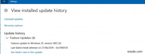 Sửa lỗi Windows Update 0xc1900130 trên Windows 10 