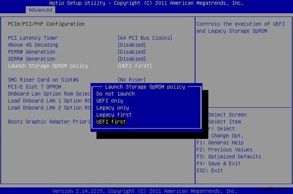 Chọn UEFI hoặc Legacy BIOS khi khởi động vào Windows Setup hoặc Windows PE 