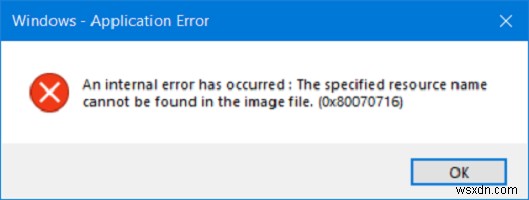 Đã xảy ra lỗi nội bộ (0x80070716) cho Windows Backup 