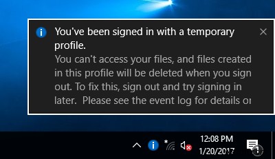 Chúng tôi không thể đăng nhập vào thông báo tài khoản của bạn trong Windows 10 