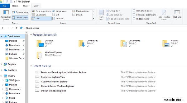 Cách tùy chỉnh Explorer trong Windows 10 
