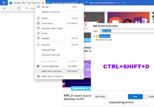 Cách lưu tất cả các Tab làm Mục ưa thích hoặc Dấu trang trong Edge 