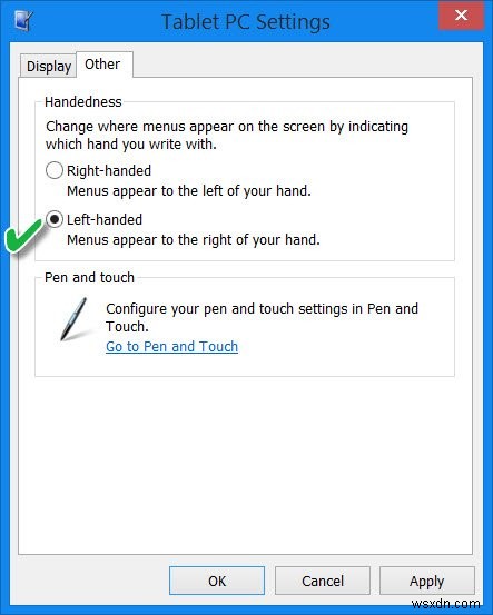 Giúp Surface hoặc Máy tính bảng Windows dễ sử dụng hơn cho người dùng thuận tay trái 