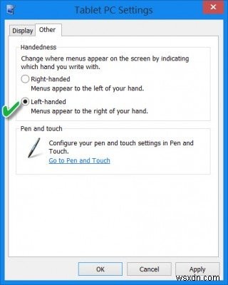 Giúp Surface hoặc Máy tính bảng Windows dễ sử dụng hơn cho người dùng thuận tay trái 