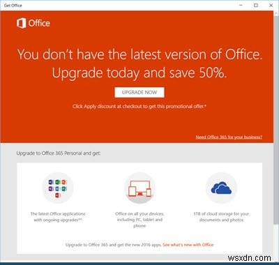 Tắt, gỡ cài đặt hoặc xóa thông báo Nhận ứng dụng Office trong Windows 11/10 