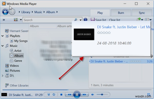 Windows Media Player không hiển thị hoặc không có thông tin Album sai 