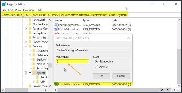 Cách vô hiệu hóa lần đăng nhập đầu tiên Hi animation bằng Registry hoặc Group Policy trong Windows 10 