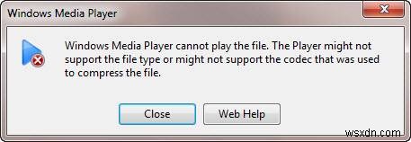 Windows Media Player không thể phát tệp trên Windows 10 