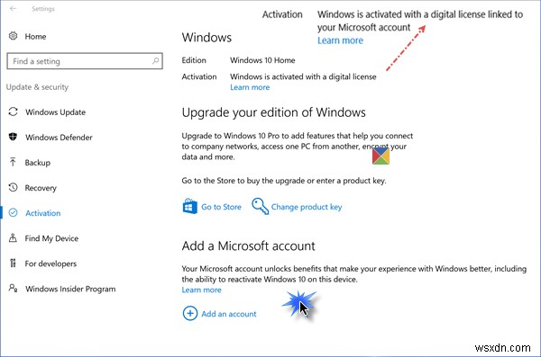 Cách liên kết giấy phép Windows 10 với Tài khoản Microsoft 