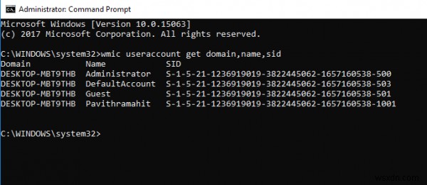 Cách tìm Mã nhận dạng bảo mật (SID) của bất kỳ Người dùng nào trong Windows 10 