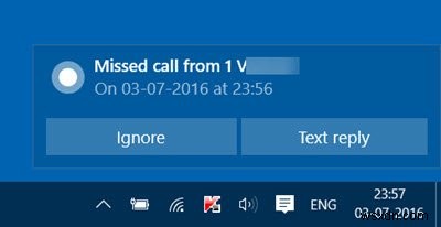 Cách nhận thông báo Cuộc gọi nhỡ trên PC chạy Windows 10 của bạn 