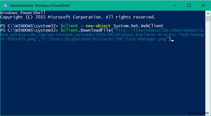 Cách tải xuống tệp bằng PowerShell trong Windows 10 