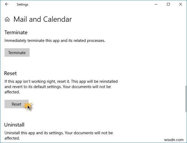 Ứng dụng Lịch và Thư trên Windows 10 sẽ không in được 