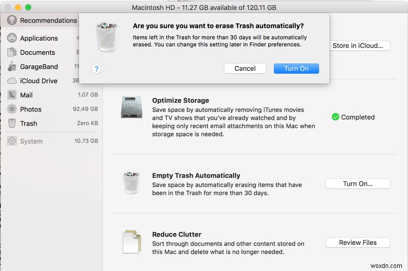 Cách xóa dung lượng ổ đĩa trên máy Mac 