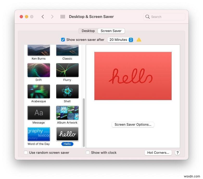Cách tải trình bảo vệ màn hình Hello trên máy Mac của bạn 