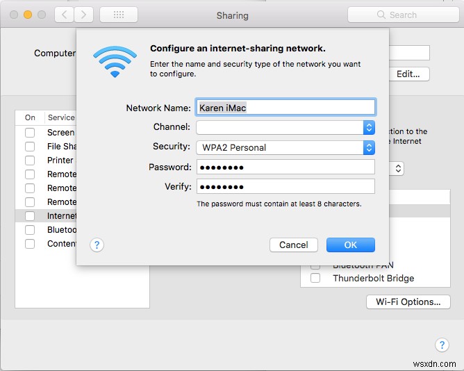 Cách chia sẻ Wi-Fi từ Mac 
