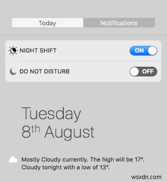 Cách bật Night Shift trên Mac 