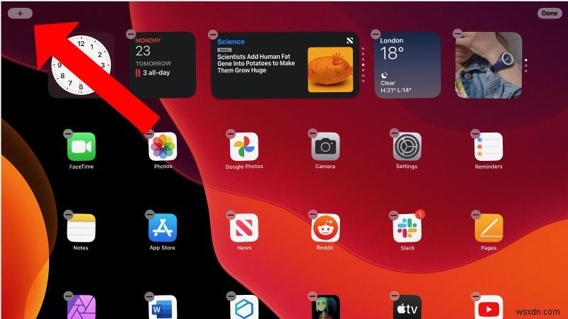 Cách thêm widget vào màn hình chính của iPad 