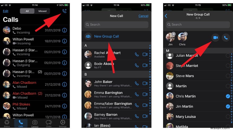 Cách gọi điện video nhóm trong WhatsApp trên iPhone 