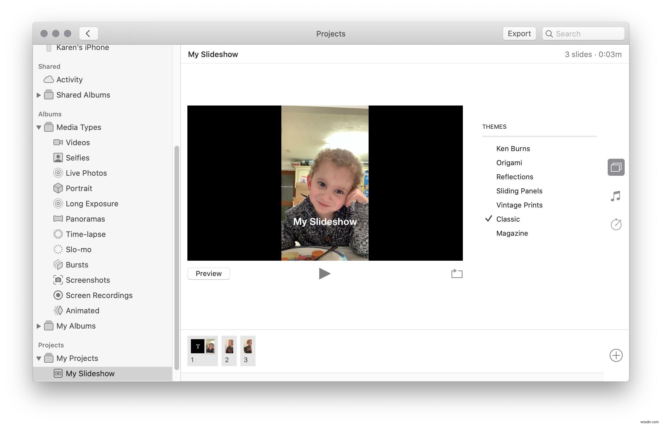 Cách xem ảnh và tạo trình chiếu trên Mac 
