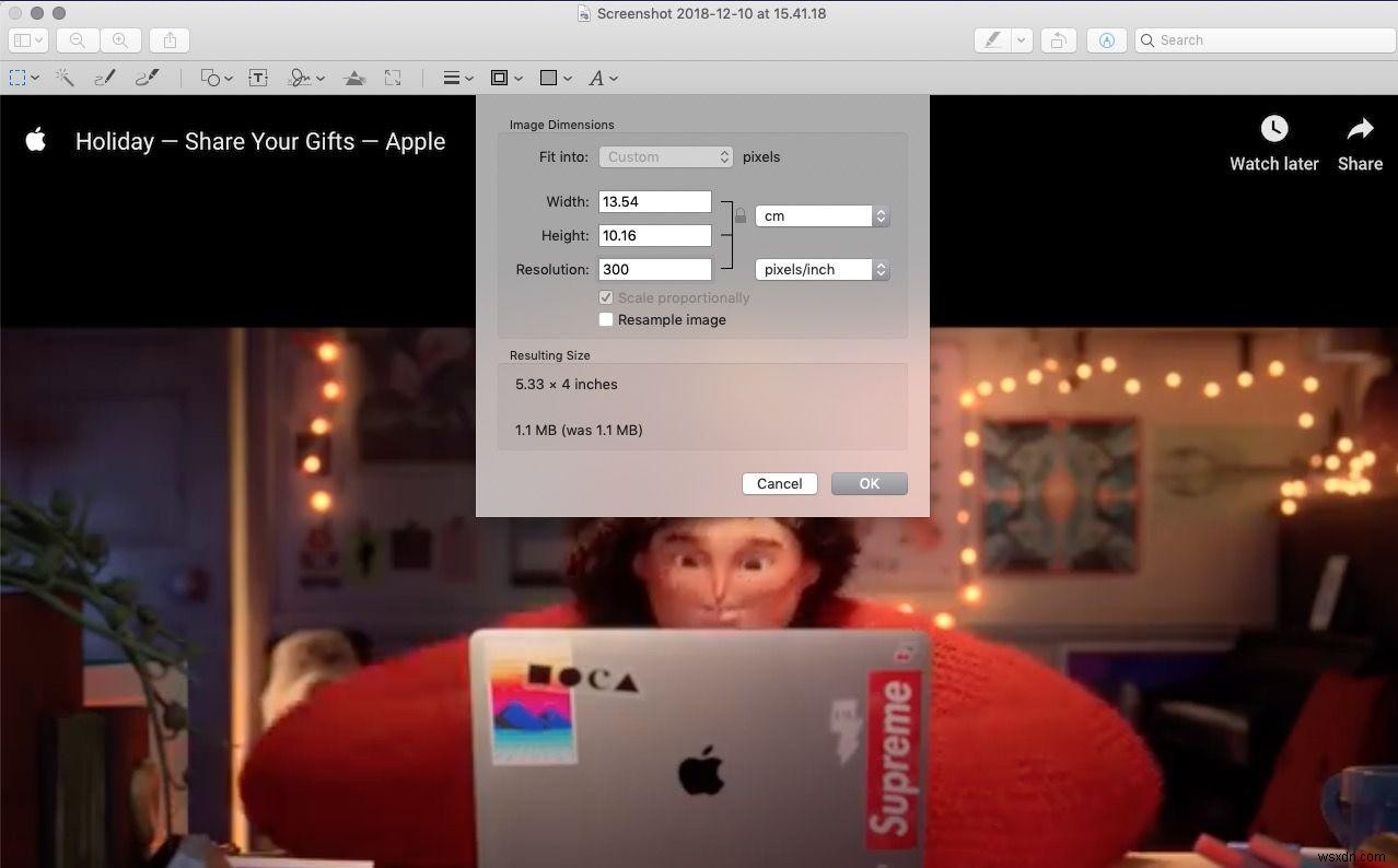 Cách thay đổi kích thước hình ảnh trên máy Mac 