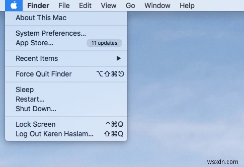 Cách khởi động lại MacOS Finder 