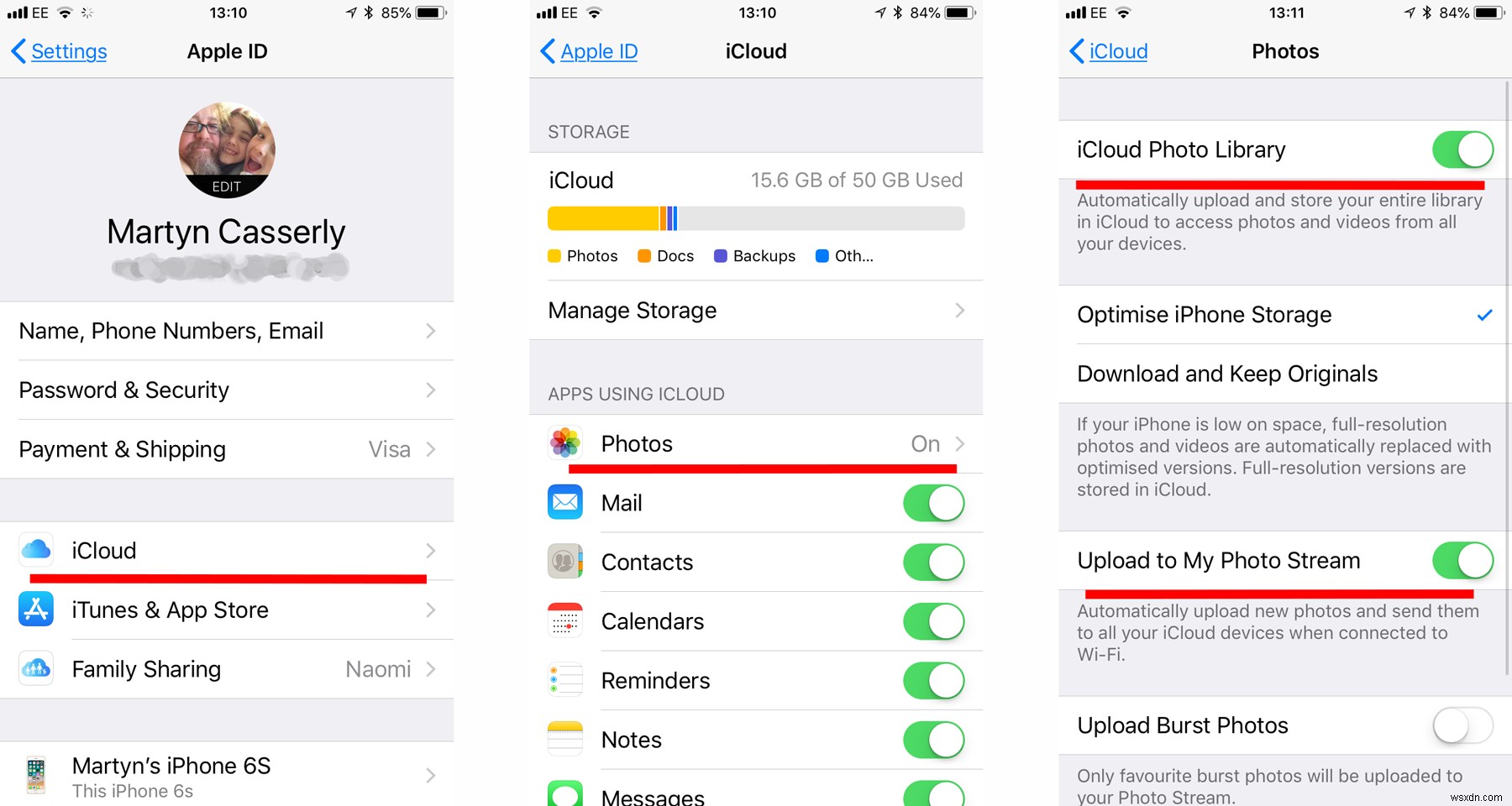 Cách sửa ảnh không tải lên iCloud 