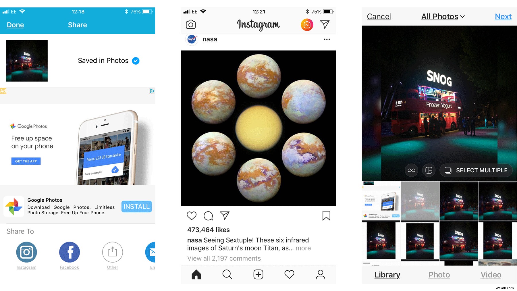 Cách tải ảnh kích thước đầy đủ trên iPhone lên Instagram 