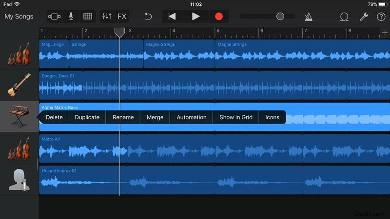 Cách chỉnh sửa trong GarageBand cho iPad và iPhone 