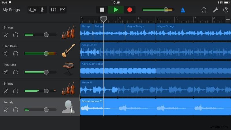 Cách chỉnh sửa trong GarageBand cho iPad và iPhone 