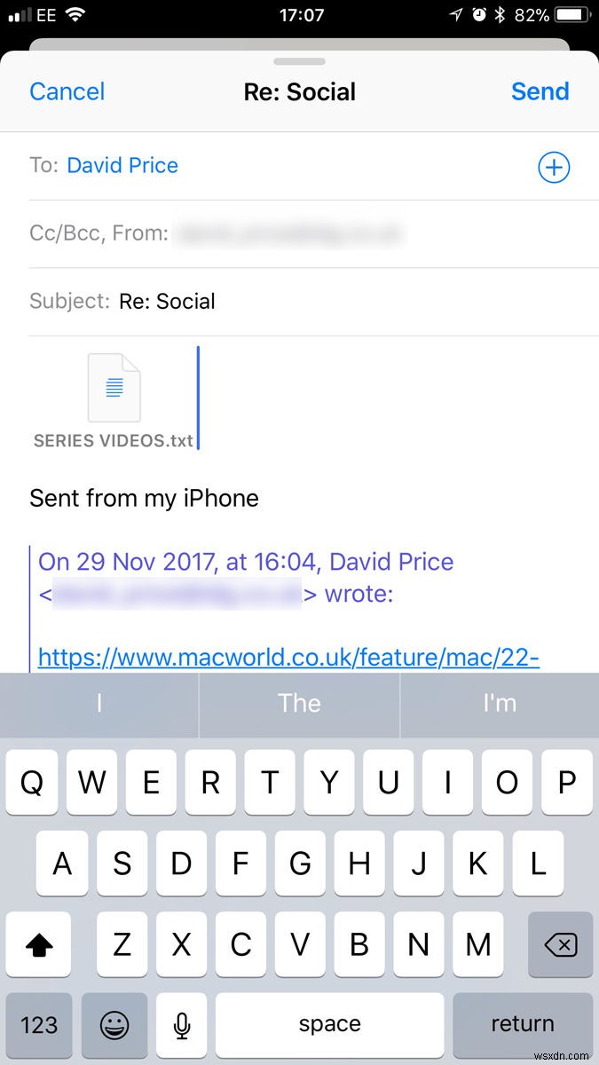 Cách gửi tệp đính kèm email trên iPhone 