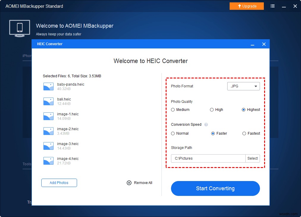 [Miễn phí] Làm thế nào để chuyển đổi hàng loạt HEIC sang JPG trên PC Windows 10? 