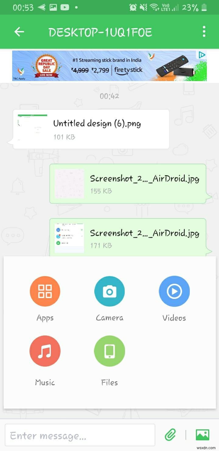 Truyền tệp bằng Truyền tệp AirDroid 