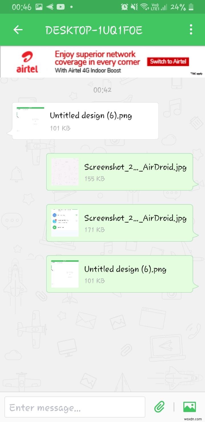 Truyền tệp bằng Truyền tệp AirDroid 