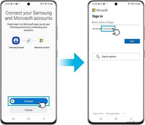 Di chuyển từ Samsung Cloud sang OneDrive 