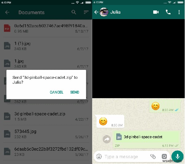 Cách gửi ảnh dưới dạng tài liệu trong WhatsApp 