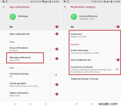 Cách tắt thông báo WhatsApp 