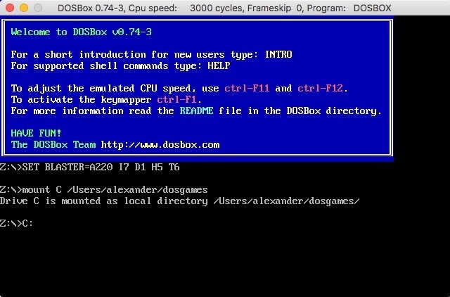 Chơi các trò chơi DOS cũ trên macOS với DOSBox 