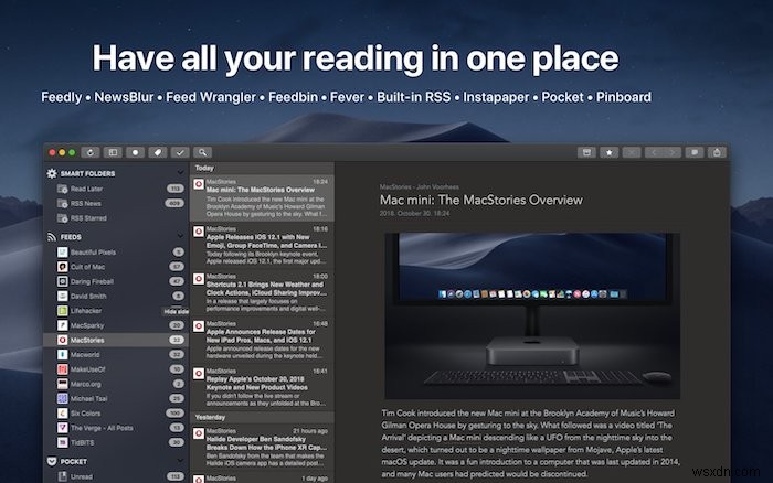 5 ứng dụng đọc RSS tốt nhất cho macOS 